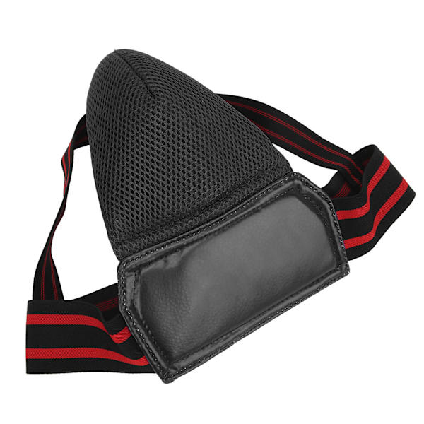 Boksning Lyskeskål Protector PU Læder Åndbar Jockstrap til Kickboxing Muay Thai Sort