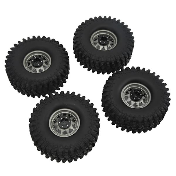 4 st 1/10 Skal RC Bil Hjul Däck Järnhub 1,9 Tum Gummi Däck för 1/10 Fjärrstyrd Bil Uppgradering Tillbehör Grå