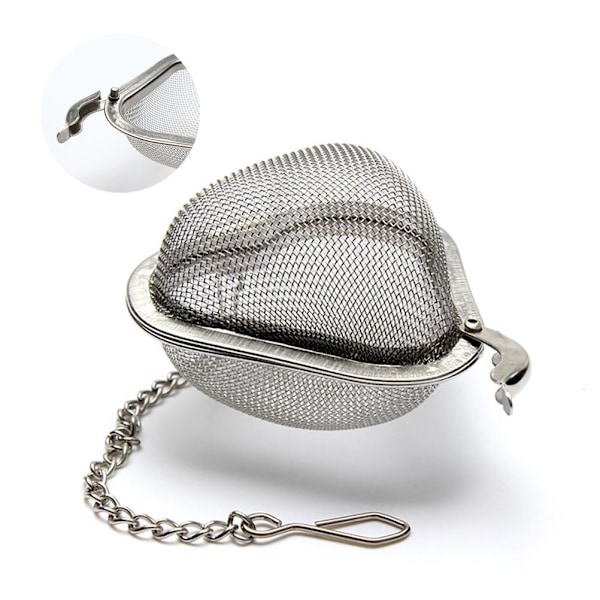 2 STK Tesil Hjärtformad teboll Mesh Tesil i rostfritt stål Återanvändbar tespridare för te- och kryddinfusion