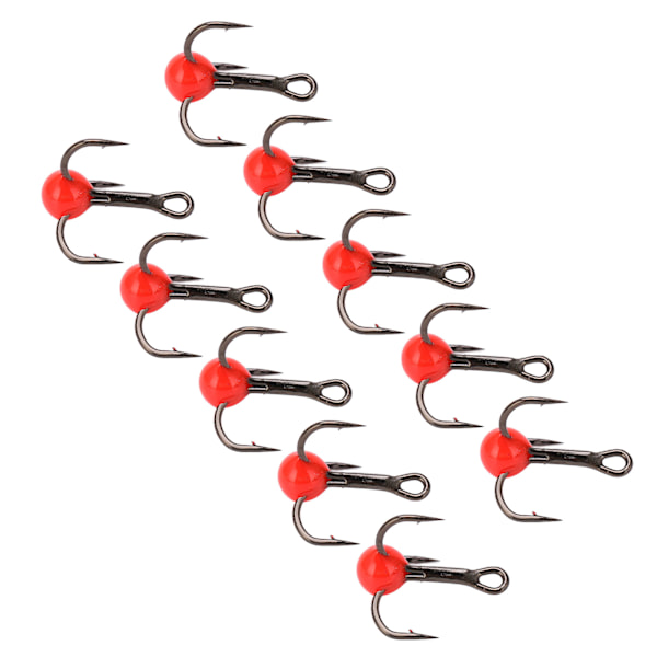 10 st/set Fiskediskantkrok Hög kolstål Korrosionsbeständighet Fiskedrag färg Borrkrok Röd