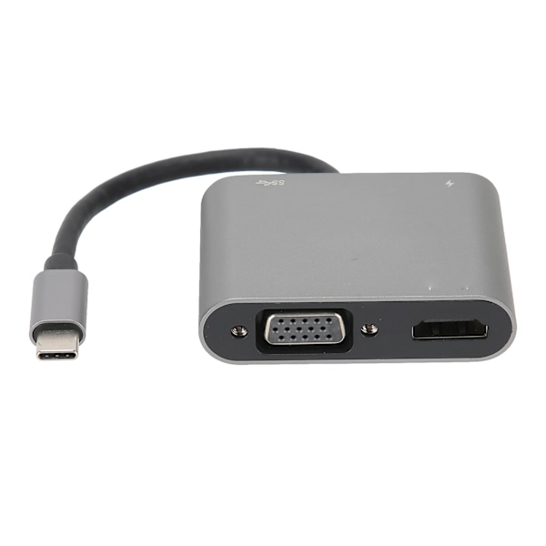 4-i-1 Typ C till PdHDMiVGaUSB Hub Adapter Datortillbehör Silver