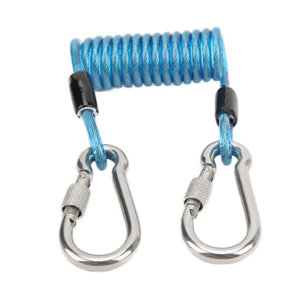 【NX】KEEP Diving Spring Rope Quick Release Diving Anti Lost Rope med spenner i rustfritt stål, blå