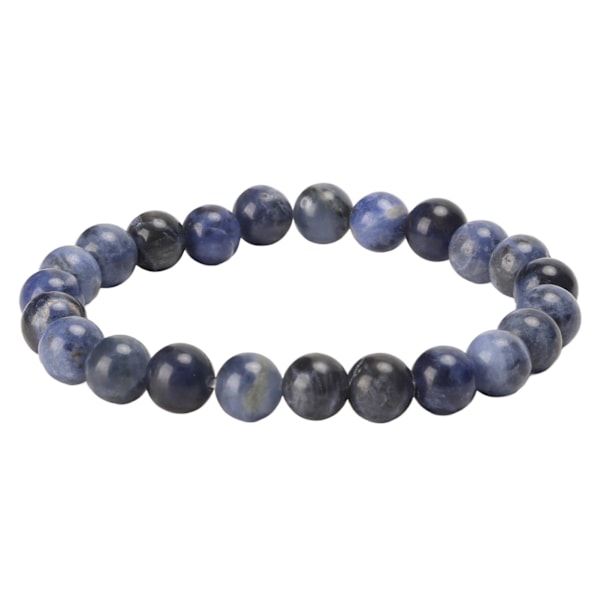 Helmillinen rannekoru, tyylikäs halkaisija 8 mm, joustava luonnonkristallirannekoru unisex-meditaatioon, dekompressiolahja, sinisuoninen
