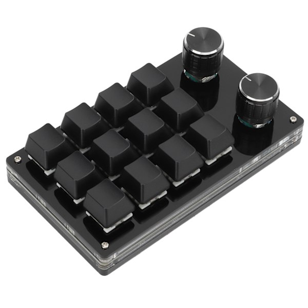 Enhåndsmakro mekanisk tastatur 12-tasters multifunktion DIY programmerbar knappsæt til Office Gaming Lab