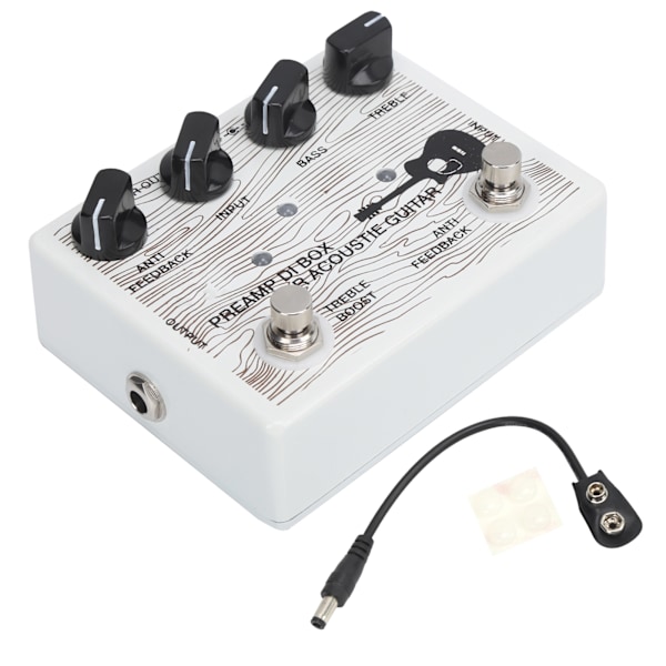 Elektrisk pedalforsterker for gitarer Bærbar med LED-indikator Aluminiumlegering Instrumentutstyr DC9V