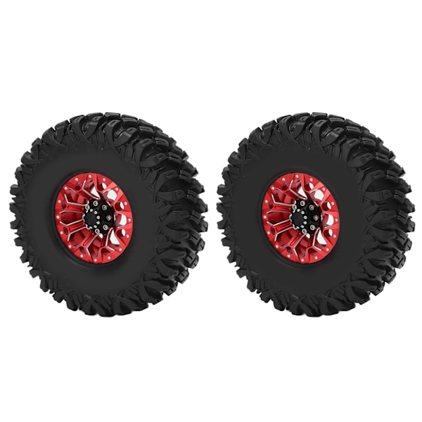2 st/set 1,9 tum RC-bil Hjulfälg Däck Set för AXIAL SCX10 1/10 Crawler Bil Uppgraderingar Delar Röd