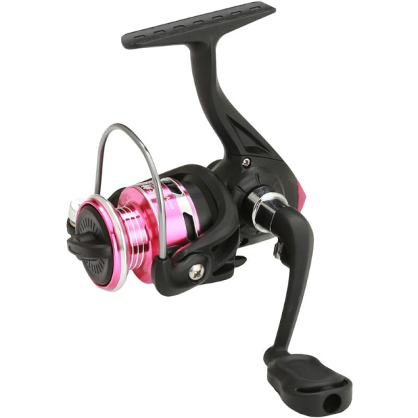 Mini-snurrehjul 5.2:1-snelle isfiskesnelle fiskeutstyr, modell: rosa