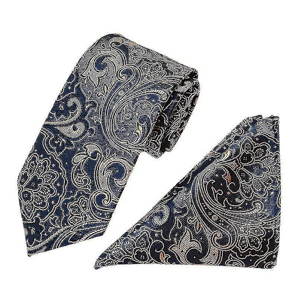 Sett med 3 brune paisley-stripete slips for menn - Perfekt for dress eller bryllupsgave