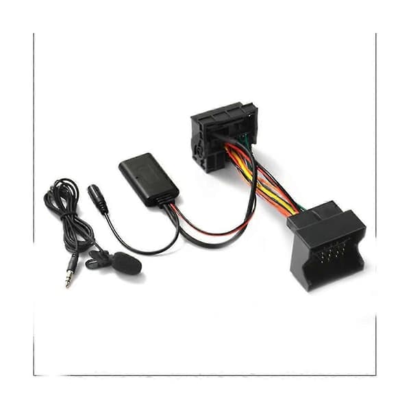 Bluetooth 5.0 Aux-kabeladapter med extern mikrofon kompatibel med Opel CD30 CDC40 CD70 DVD90 Black