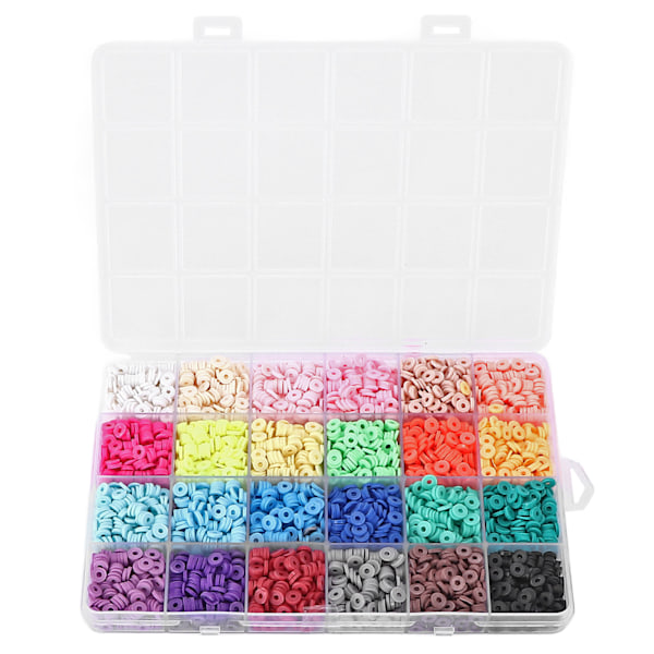 Clay Bead Kit 24 färger Lätt vattentät DIY Intressant Attraktivt dekorativt armband Tillbehör för present