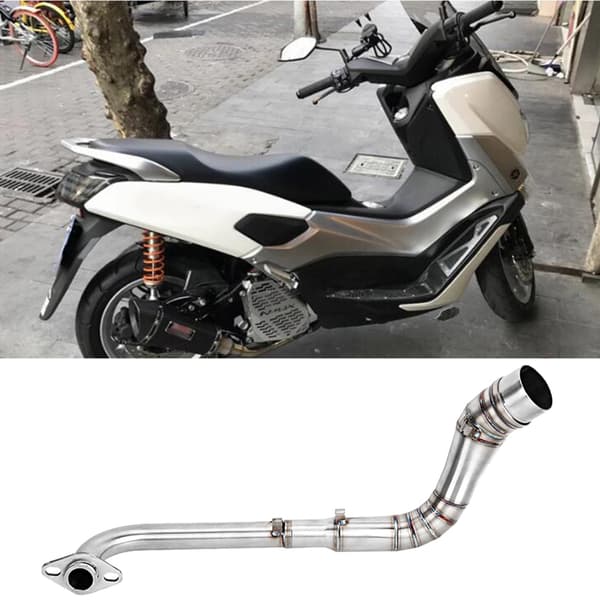 【NX】2 stk. eksosrør i rustfritt stål foran motorsykkel, passer til NMAX 155 125