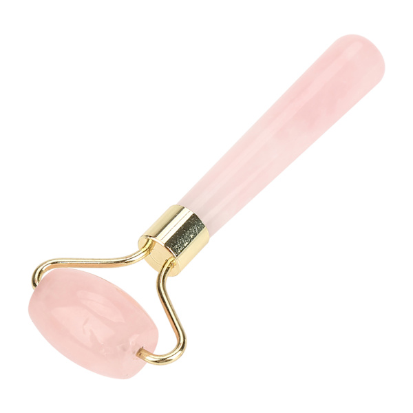 Luonnollinen Rose Quartz -kristallihierontapyörä Kasvojen Kauneus Hieronta Työkalu Iholle Rentoutumiseen