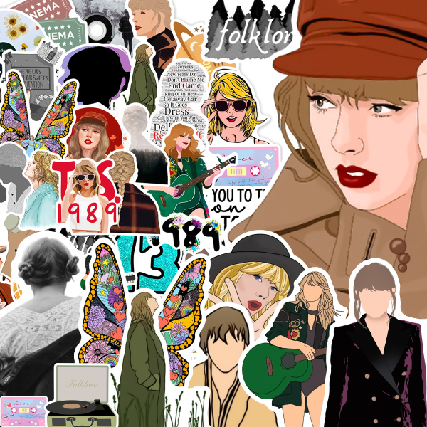 150 klassisk sångerska Taylor Swift graffiti klistermerkeBra kvalitet