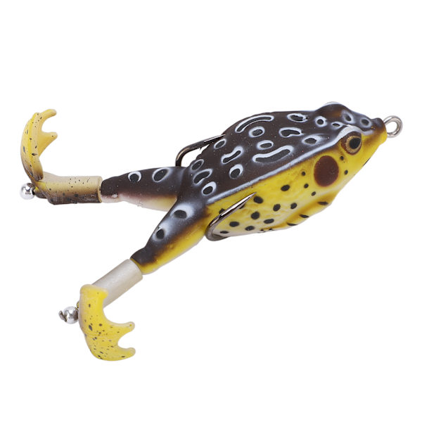 Froske-agn Blødt Silikon Kunstigt Thunder Frog Agn Fiske-agn med Dobbelt Propellerfødder Sort Gul