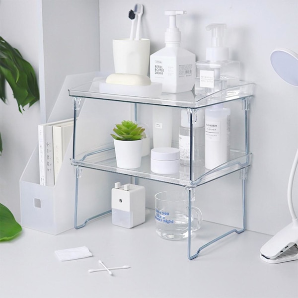 Stor kapacitet för skrivbordsförvaring Klar akryl kökshylla Enkellager Office Desktop File Organizer