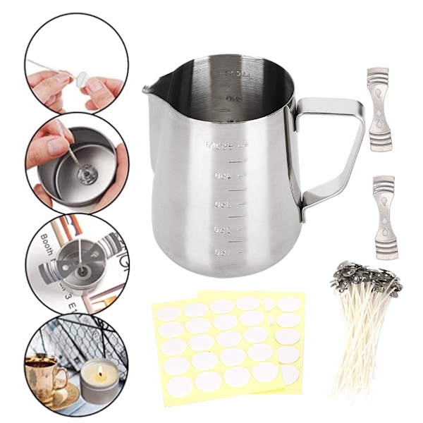 Ljustillbehör Kit White Dot Sticker Anti-korrosion Rostfritt stål Vax Smältkopp gör det själv-set
