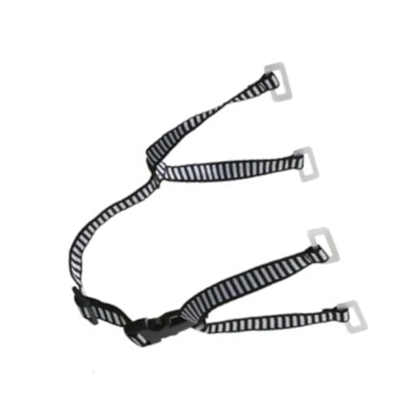 Hard Hat Hakkestropp Y-form 28 cm utvidbar svart hvit fargeblokkering Universal med 4 faste punkter for sikkerhetshjelm