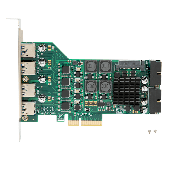 PCIE till USB 3.0 expansionskort oberoende 4 kanaler 5Gbps USB3.0 3A strömförsörjning PCI Express USB 3.0-kort för Windows