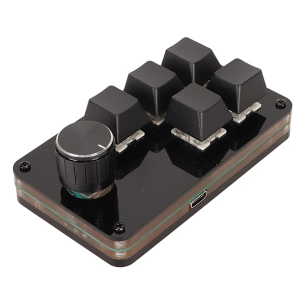 Programmerbar knappsats 5 tangenter 1 ratt Blå switch Mekanisk Hot Swappable trådbunden USB-minitangentbord för Media Games Office