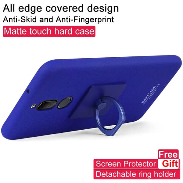 Kompatibel med Huawei Mate 10 Lite - IMAK Ringdeksel - Blå Blue Blå