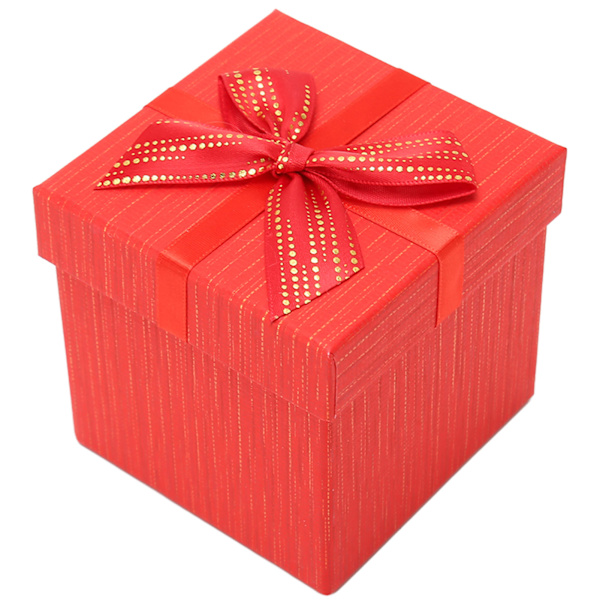 4 st presentförpackning med lock 3,9x3,7x3,9in presentförpackning för bröllop Jul Födelsedag Alla hjärtans dag Röd HM2330406