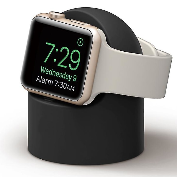 Station til Apple Watch Oplader Tilbehør Ladeholder Black