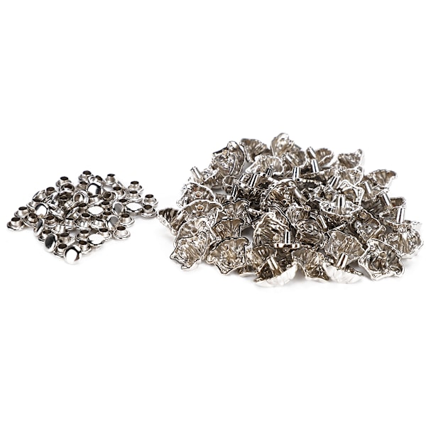 50 set Nit Stud Alloy Dekor Nit för Armband Väskor Kläder DIY Läder CraftSilver