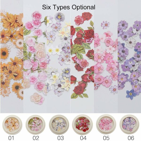 Blomsterdekoration til Nail Art Blomster Shape Sticker Negle Decoration Sticker 2, model: 2