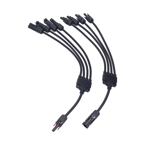 Solpanelkontakt 4-vägs Y-typ Parallel Connector Solpanel Förlängningskabel PV-trådadapter