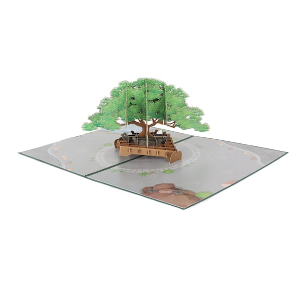 3D Pine Trees Gratulationskort Hantverk Papperssnideri Holiday Gratulationskort med kuvert för skrivvälsignelse