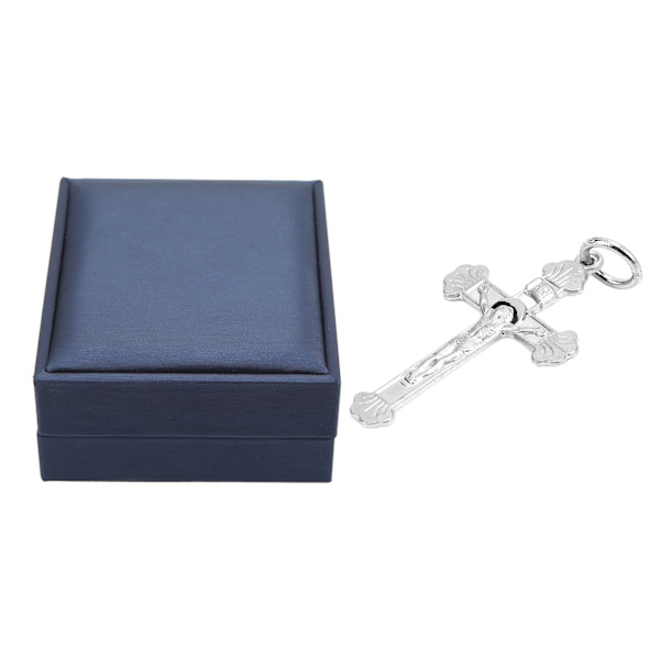 Crucifix Halsband Utsökt 925 Sterling Silver Herr Dam Jesus Cross Halsband Hängsgåva