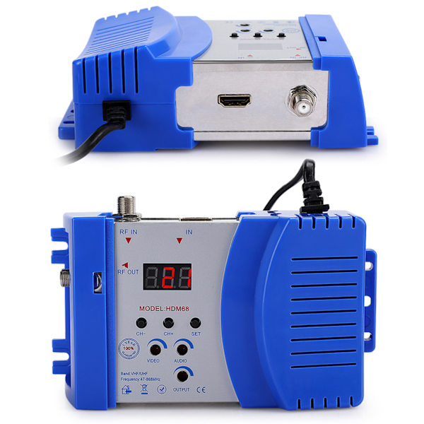 【NX】HD Modulator HDM68 Analog High Definition Multimedia Interface RF VHF / UHF Frequency Datortillbehör EU-kontakt 100‑240V