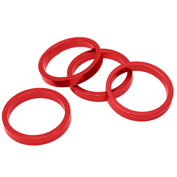 4 stk Sykkelheadset Spacer Gaffelstam Spacer Aluminiumlegering for Mountain Road Bike 28,6 mm Rør Rød