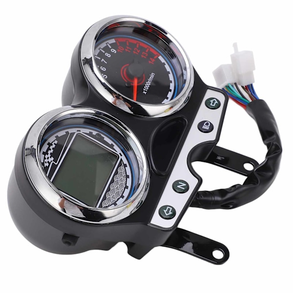 12V Motorcykel LCD Mätare Hastighetsmätare Varvräknare Växel Körsträcka Display Passar för Suzuki EN125-3F EN150 12-16