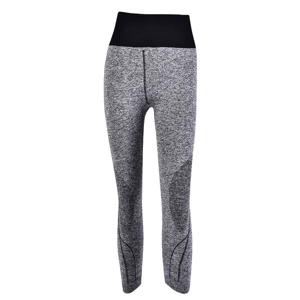 Dame Treningsbukser 3/4 Lengde Elastisk Tight Yoga Løpebukser Grå