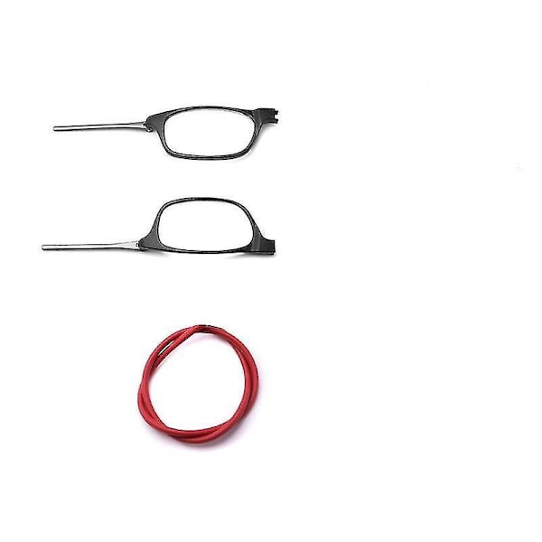 Bärbara magnetiska nackhängande läsglas grå röd 350