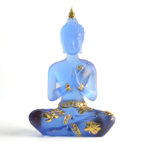 【NX】Transparent sittande Buddha-staty Mini Buddha-prydnader Buddha-dekoration i harts