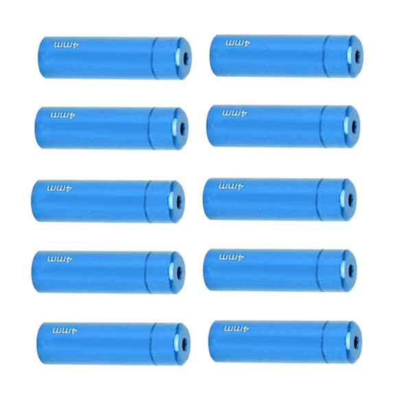 10 stk Cykel Gear Kabel End Caps Aluminium Legering 4mm Gear Kabel End Caps til Road Mountain Bike Blå