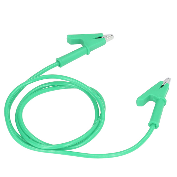 Krokodilleklemme Testledning Dobbelt Ender 10 mm Åbningstestledning Kabel til Batterifordøjer Grøn