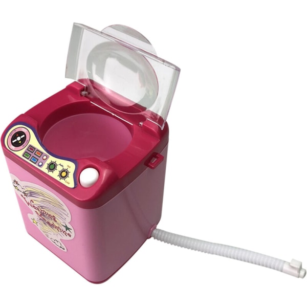 Mini Elektrisk Tvättmaskin Leksak Sminkborste Automatisk rengöring Miniapparater för barn (Black Gold Girl), Modell: Boxgirlblackgold