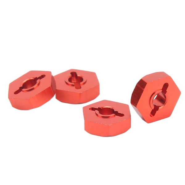 4 ST RC Hex Nav Adapter Aluminiumlegering RC Hex kopplingsdelar för Traxxas E Revo 1/16 RC Bil Röd