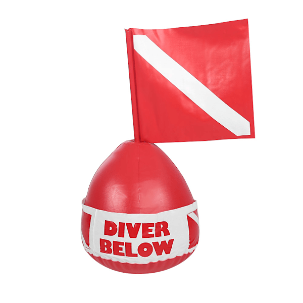 PVC Dykking Overflatemarkør Oppblåsbar Signal Floater Dykke Bøye Ball med flagg
