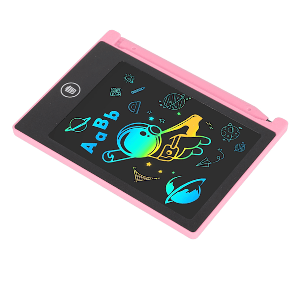 Mini LCD-tegnetbrett vanntett 4,4 tommer slettebar gjenbrukbar elektronisk tegnetbrett Doodle Board for 3-6 år gammel rosa