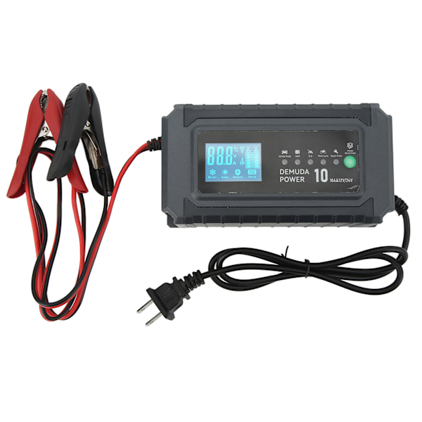 Smart batterilader Helautomatisk Intelligent batteriladerholder for 12V 24V US-kontakt 110V