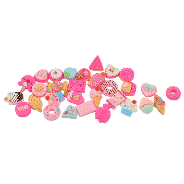 30 stk DIY Mat Charm Dessert Kake Is Brød Donut Cookies Godteri DIY Dekorasjonsmateriale