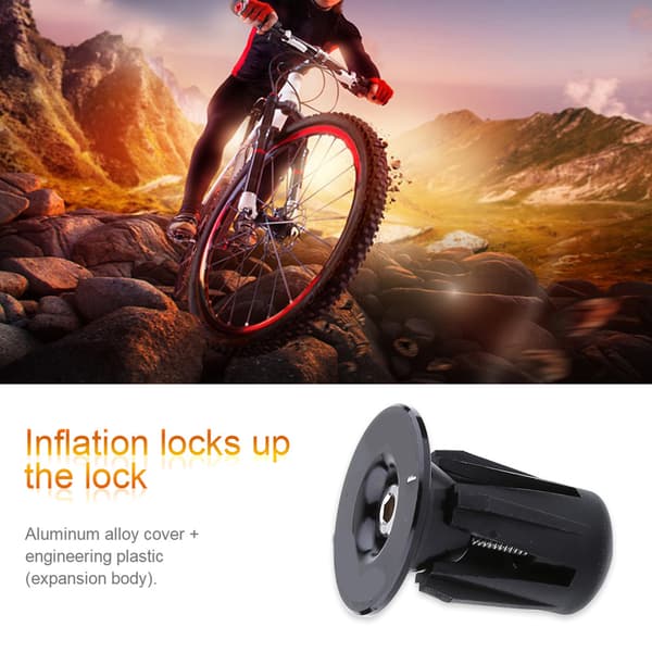 【NX】2 stk. farverige aluminium cykelstyr greb endepropper (sort)