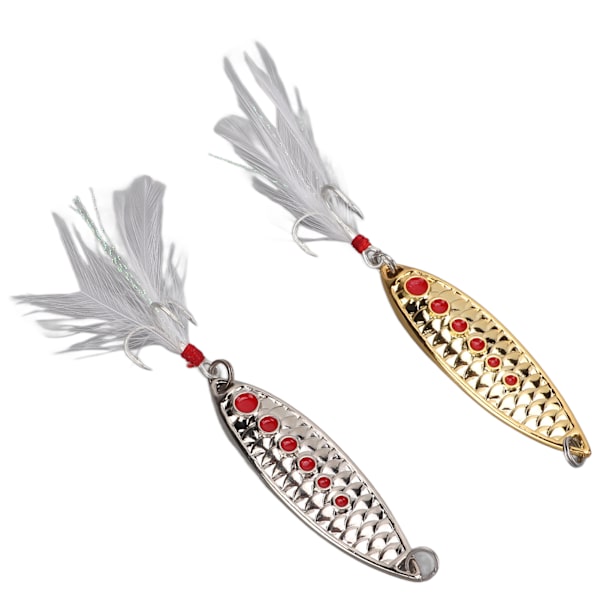 2 st/set Spoon Fiskebete med Röda Prickar som Reflekterar Ljus, Anti-Korrosion Pailletter, Crank Baits för Sötvattens- och Havsfiske 15g