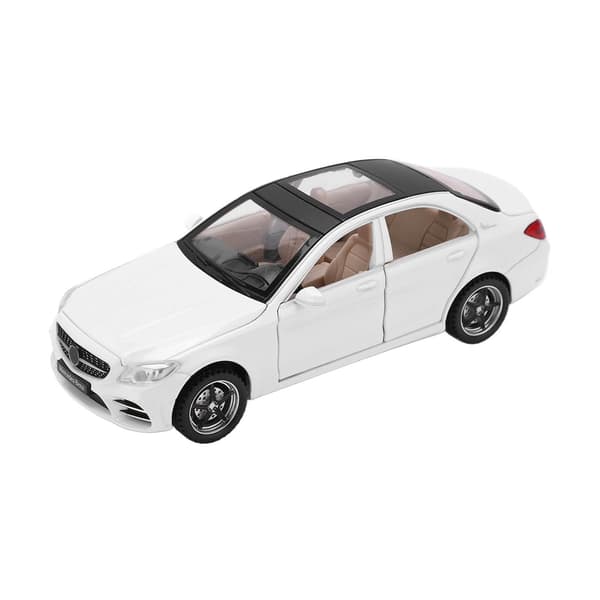1/32 Legering Diecast Modellbiler Trekk-Tilbake Lekebil med Lyd og Lys for Jenter og Gutter Gave Hvit