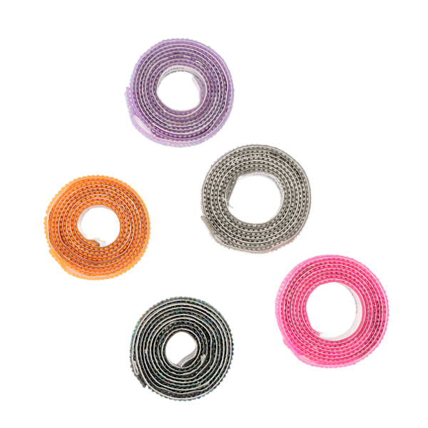 5 Rullar Rhinestone-remsor Blandade Färger 1yd Längd 0.4in Bredd Används Ofta Kristallband för Dekoration DIY Hantverk