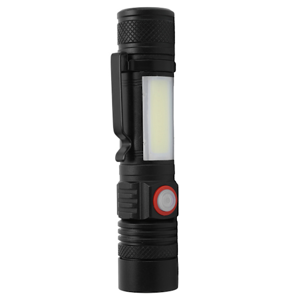 T6+COB elektrisk ficklampa Teleskopisk zoom Kraftfull ficklampa Dubbla ljuskällor utomhusfackla